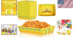 Collapsible and Lightweight Fiesta Food Trays – 50 Count for Celebrations