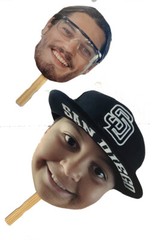 Big Head on a Stick, 18″ custom face cutout, Big Party Fat Head, Fan Face