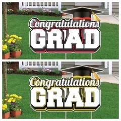 Jumbo Congratulations Grad Yard Sign, Graduation Yard Card Display, Grad Party