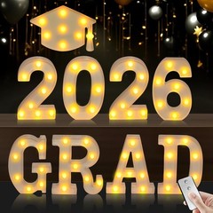 Elegant 2026 Grad Party Decorations – Light Up Letters & Cap for All Grad Levels