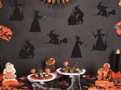 16 Witch Silhouettes Halloween Decorations Spooky Party Props Cutouts Bulk Lot