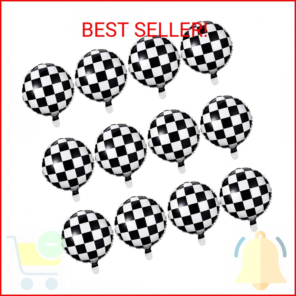 Checkerboard Balloon Aluminum Foil Black White Checkered Balloon for Racing Them