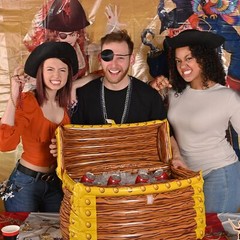 Beistle Inflatable Treasure Chest Cooler Party Decor Holds 48 Cans Multicolor