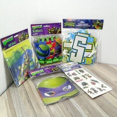 TMNT Ninja Turtles Nickelodeon Part Supplies Lot – Banner Blowouts Masks Etc