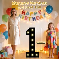 Marquee Numbers Black Party Decor | Large Lighted Number