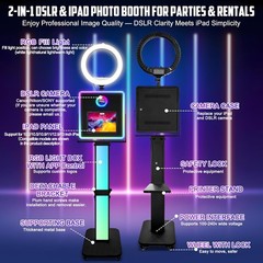 Portable Photo Booth with Printer Stand,Selfie Station for Event Rental Business