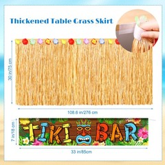 115 Pieces Hawaii Tiki Bar Kit Include 53 x 21.7 x 55 Inch Large Hawaiian Bar…
