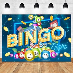 Bingo Night Game Time Backdrop Photography Background Banner Party Supplies