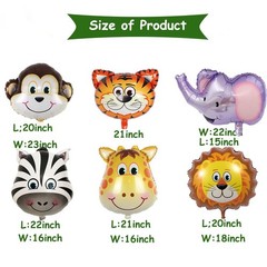 Jungle 3rd Decorations, Safari Party Wild Three Party Supplies Animals Head F…