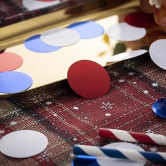 300 PCS Red White Blue Table Confetti Party Decorations Metallic 1.2 Inch
