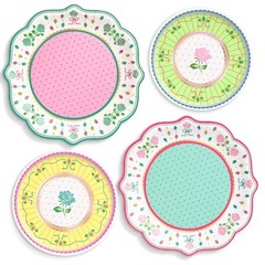 Tea Party Plates – 32pk, 16 9″ + 16 7″ | Garden Party, Birthday Decorations,
