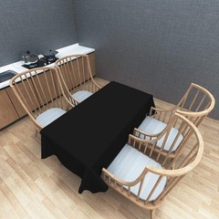 Childom 3 Pack Plastic Tablecloths for Rectangle Tables 54″ x 108″ Black Disp…