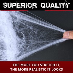 ZPISF 1400 sqft Halloween Spider Webs Extra Large, 1400 sqft, White