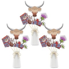 15 Set Scotland Theme Party Centerpiece Sticks British UK Table Toppers Decor