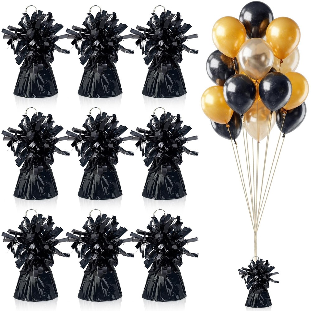 9 PCS Metallic Wrapped Balloon Weights Black Heavy Balloon Weight for Balloon…