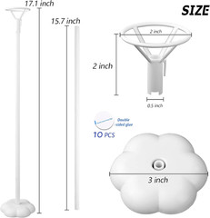 10 Sets Balloon Stick Stand, Holder with Base for Table Desktop Centerpiece, Bir