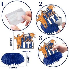 12pcs Graduation Table Decorations,Orange and Blue Graduation Decorations Gra…