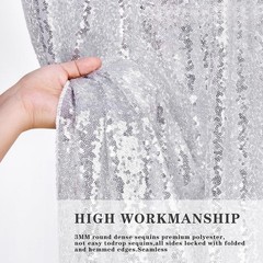 Silver Sequin Backdrop 7Ft X 7Ft Glitter Photo Booth Backdrop Curtains for Weddi