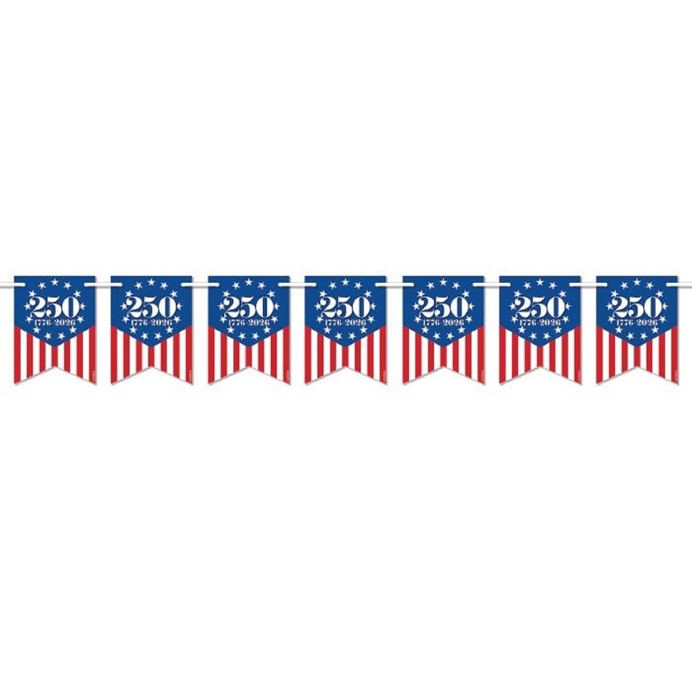Semiquincentennial America 250 Patriotic Theme Party Decoration Flag Streamer