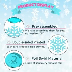 20 Pcs Winter Snowflake Hanging Swirls Decorations – Snowflake Blue Silver