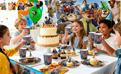 Zootopia Birthday Party Decoration 114 Pcs Disney Party Banner Balloos Cup Set