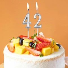 65th & 56th Birthday Candles, Silver Number 65 56 3.74 x 1.1 x 0.6 in,