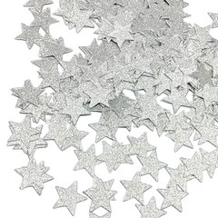 1.2 Inch Silver Glitter Star Confetti Metallic Shine Table Party Decor 200 PCS