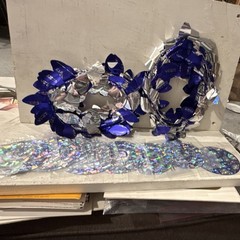Zima Blue Silver Multicolor Foil Plastic Hanging Party Decorations