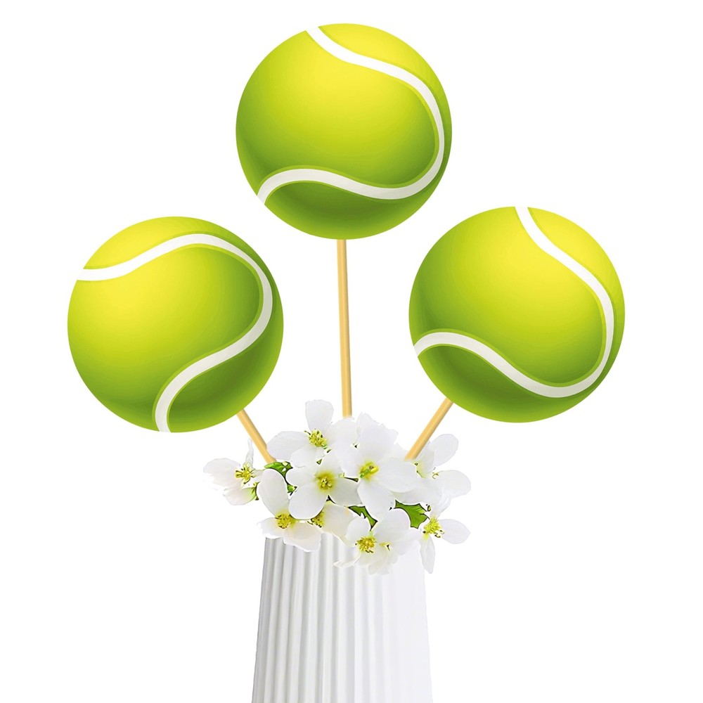 22 PCS Tennis Party Decoration Ball Centerpiece Sticks Theme Table Topper