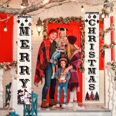 Christmas Decorations Merry Christmas Banner Xmas Porch Door Sign 75″ x 12″ R…
