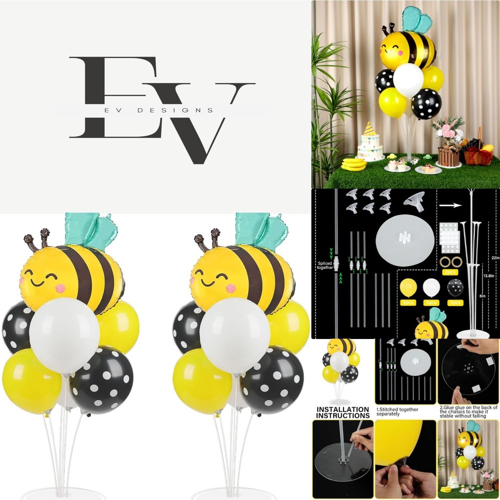 Delightful Bumble Bee Balloon Centerpieces – Perfect for Birthday & Baby Showers