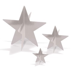 Beistle 3-D Foil Star Centerpieces – Silver – New Years | Party Supply