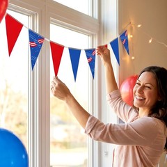 American Flag Banner, Patriotic Themed Party Decorations Banner for Boys Girl…