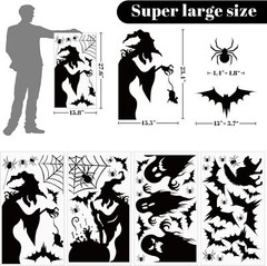 Large Halloween Window Clings Decorations Silhouette Witch