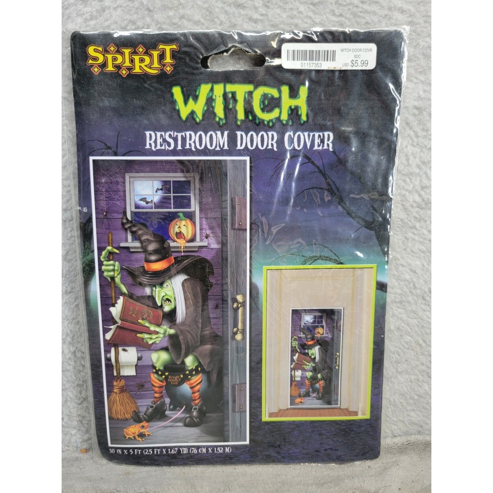 Spirit Halloween Witch Restroom Door Cover Decoration 30 in x 5 ft