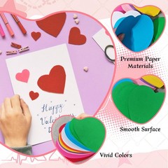 Heart Paper Cutouts Assorted Colors Bulletin Board 3.93×3.93 Inch 108 PCS