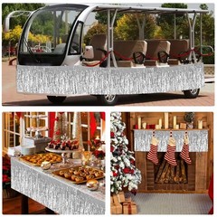 3 Packs 30 Feet Metallic Foil Fringe Garland Tinsel Streamers，Shiny Silver Wa…