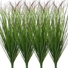 LUZOGA 12Pcs Artificial Grass Plants, Faux Shrubs Wheat 12Pcs, Green Red Tail