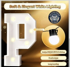 White Plastic PROM Marquee Letters Set, Solid Light Up Graduation Theme Decor