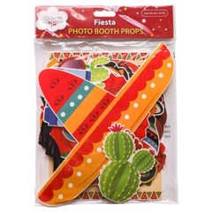 Fiesta Photo Booth Props – 41-pc Photobooth Kit with 8 x 10-Inch Sign, 60 Adh…