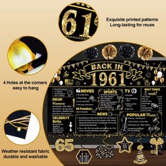 65th Birthday Party Decorations Set – 106 PCS Vintage Tableware, Backdrops, Bann