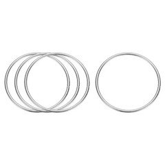 4 Pcs Metal Hoops for Crafts, 2.6 Inch Dream Catcher Rings, Silver