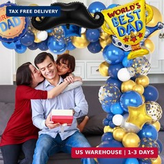 Fathers Day Decorations Balloons kit with 143pcs Father’s Day Balloon Arch Happy