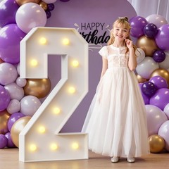Marquee Numbers 2nd-Birthday Large Decorations: 4ft Light Up Numbers second