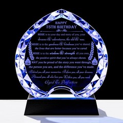 Personalized 75th Birthday Gift – LED Crystal Heart for Him & Her, Unique Ideas