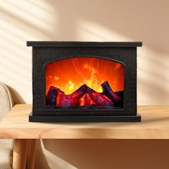 Compact LED Fireplace Lamp with for real Flame Effect for Living Room Decor