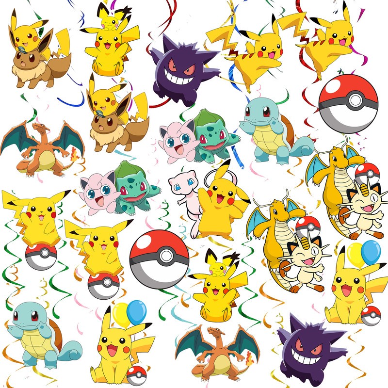 Pokemon Party Decoration Birthday Supplies Pokemon Hanging Swirls Spiral Set
