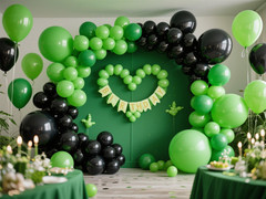 Black Balloons 145Pcs Different Sizes 5In 10In 12In 18In Shiny Metallic Black La