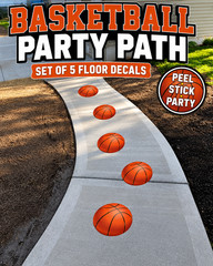 Customize Basketball Party Path Floor Decals Set 5 Sidewalk Birthday Decorations