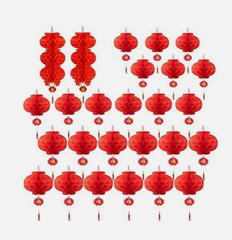 30 Chinese Round Hanging Red Paper Lanterns Decorations – NEW